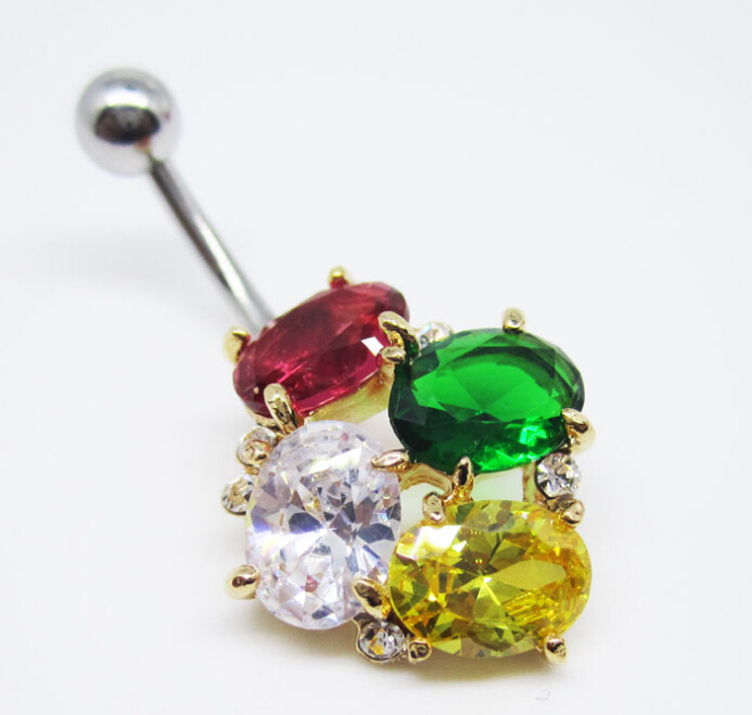 Cherry navel belly dance beautiful navel ring Belly Ring Dangle Clear Navel