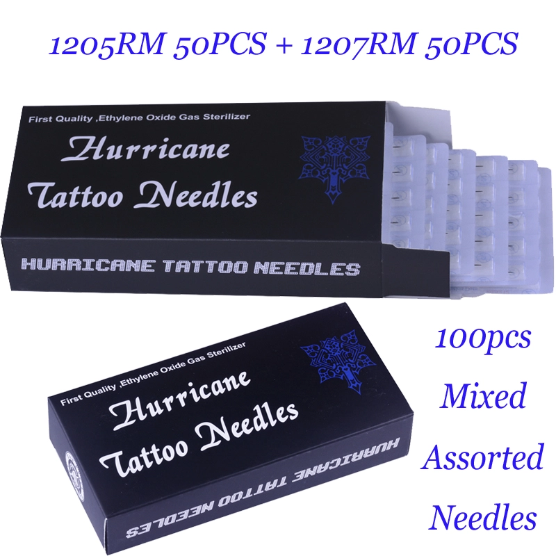 100Pcs Mixed size Hurricane tattoo needle 5RM/7RM 50pcs of each