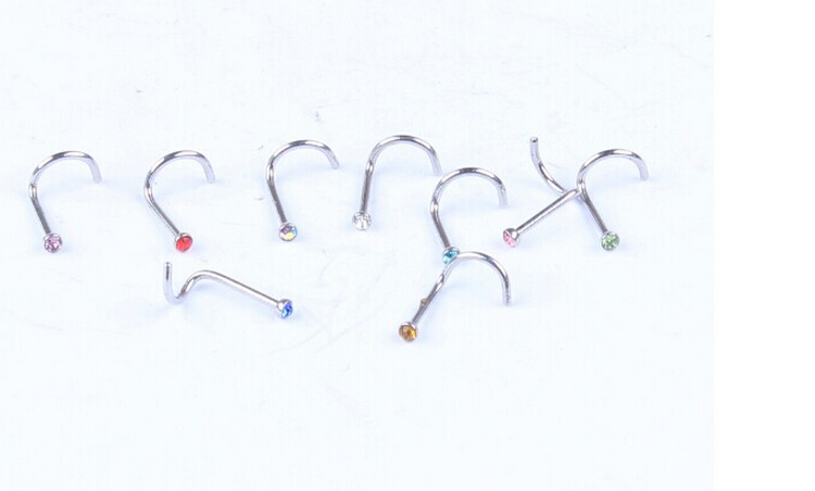 2pcs nose Hot Stainless Steel Nose Open Hoop Ring Earring
