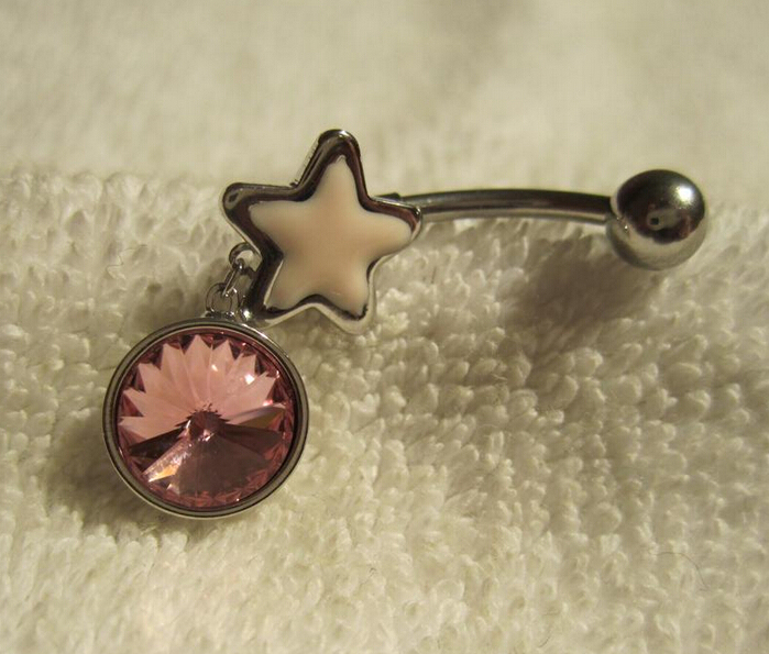 Navel Rings Clear Body Surgical Piercing Jewelry Steel Navel Ring Belly Button
