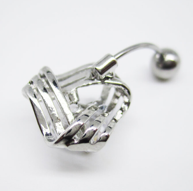 3pcs New Body Piercing Reverse Belly Ring Dangle Clear Navel Bar Body Jewelry Piercing