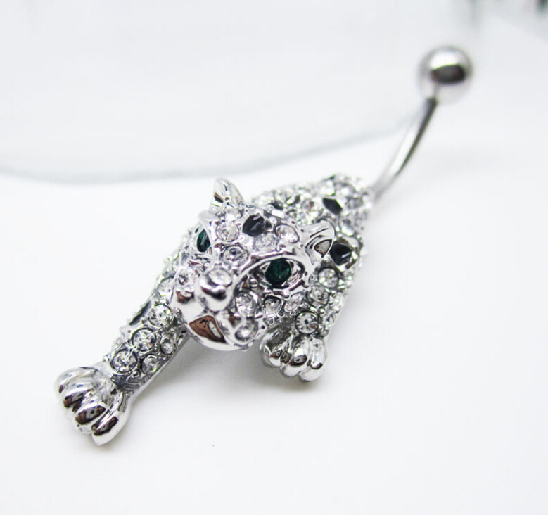 tiger Navel Rings Clear Body Surgical Piercing Jewelry Steel Navel Ring Belly Button Bar Star New