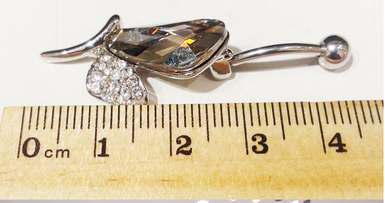 Half part of butterfly Navel Rings Clear Body Surgical Piercing Jewelry
