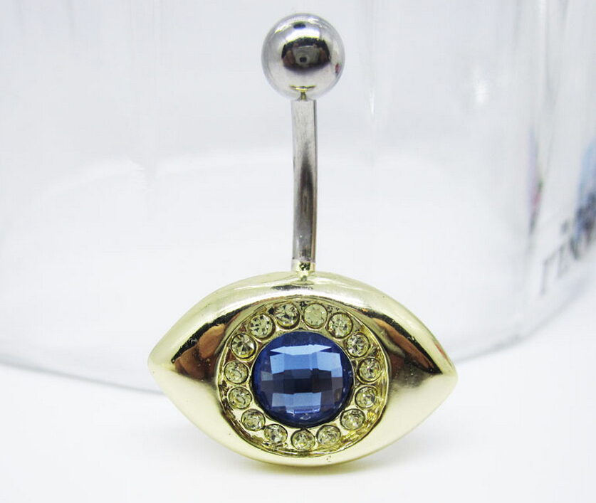 eye Navel Rings Clear Body Surgical Piercing Jewelry Steel Navel Ring Belly Button Bar Star New