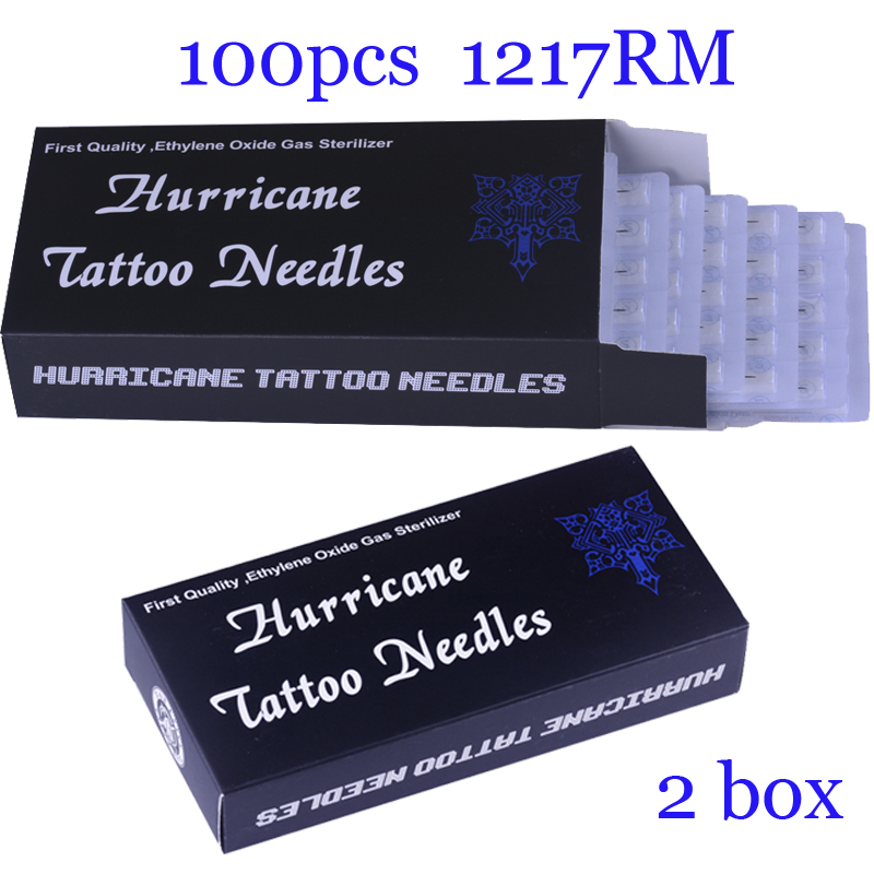 100Pcs Curved Magnum Super Quality Hurricane Tattoo Needles 1217RM with 2BOX