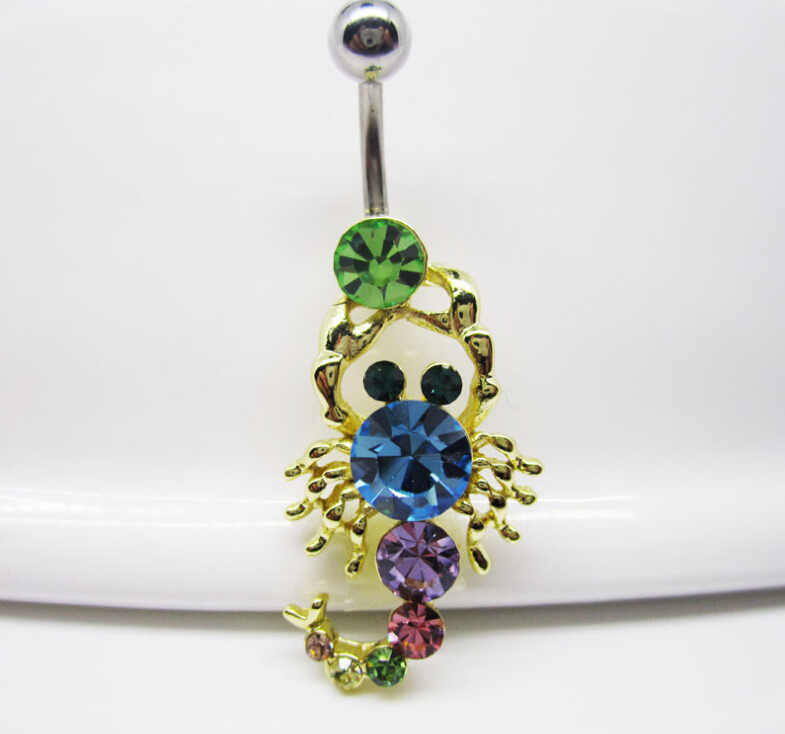 littl scorpion Navel Rings Piercing Jewelry Steel Belly Button Bar Star New