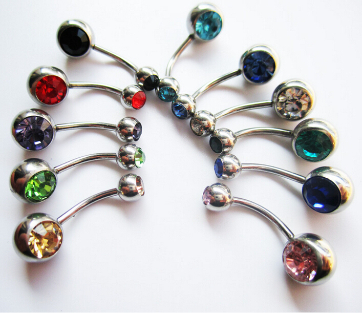 5 pcs Navel buckles Navel Rings Clear Body Surgical Piercing Jewelry