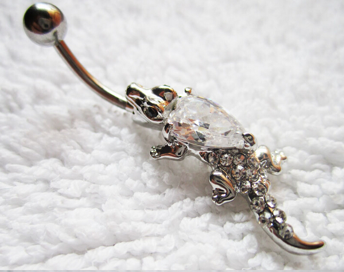 Crocodile Navel Rings Clear Body Surgical Piercing Jewelry