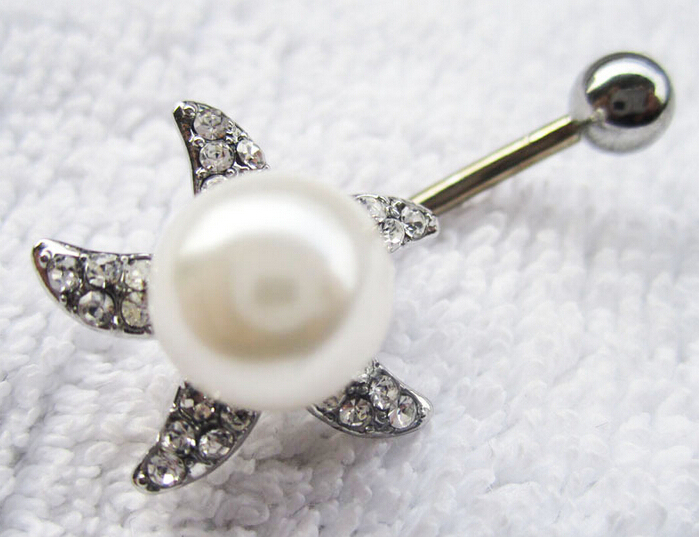 Flywheel Navel Rings Clear Body Surgical Piercing Jewelry Steel Navel Ring