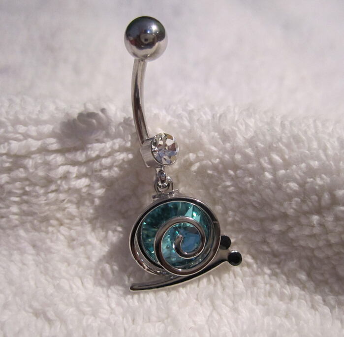 snail Navel Rings Clear Body Surgical Piercing Jewelry