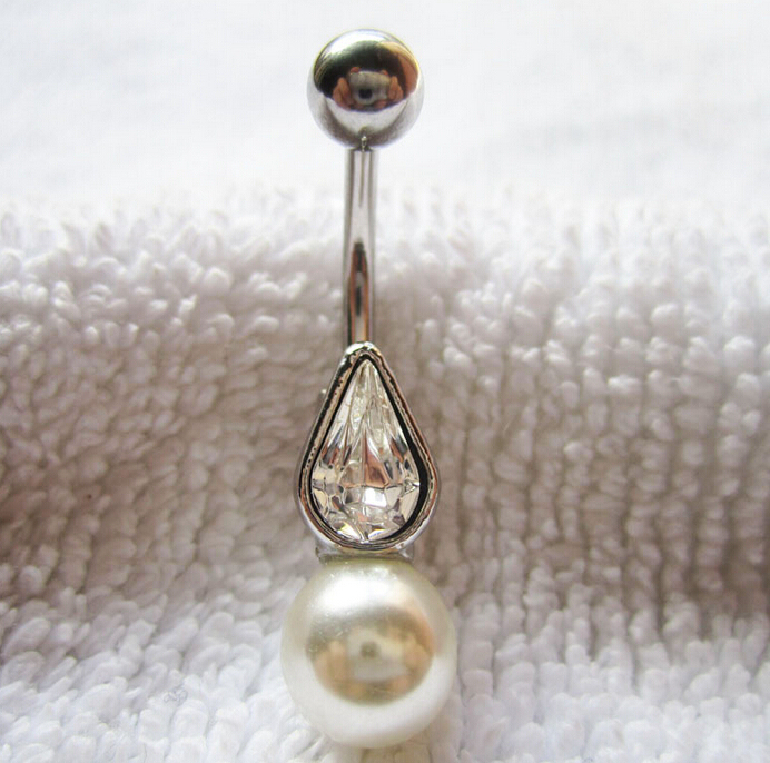 Navel Rings Clear Body Surgical Piercing Jewelry Steel Navel Ring Belly Button
