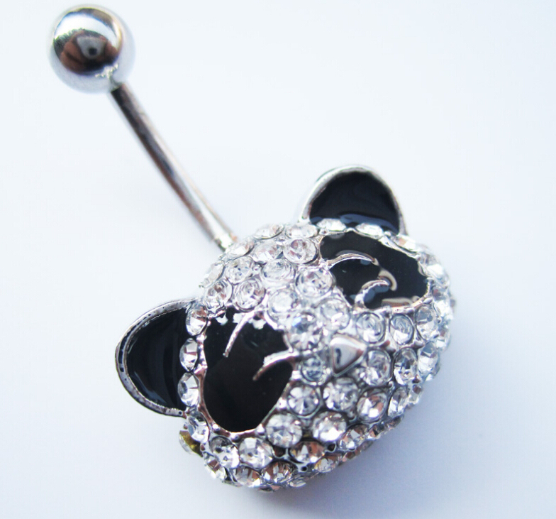 panda Navel Rings Clear Body Surgical Piercing Jewelry