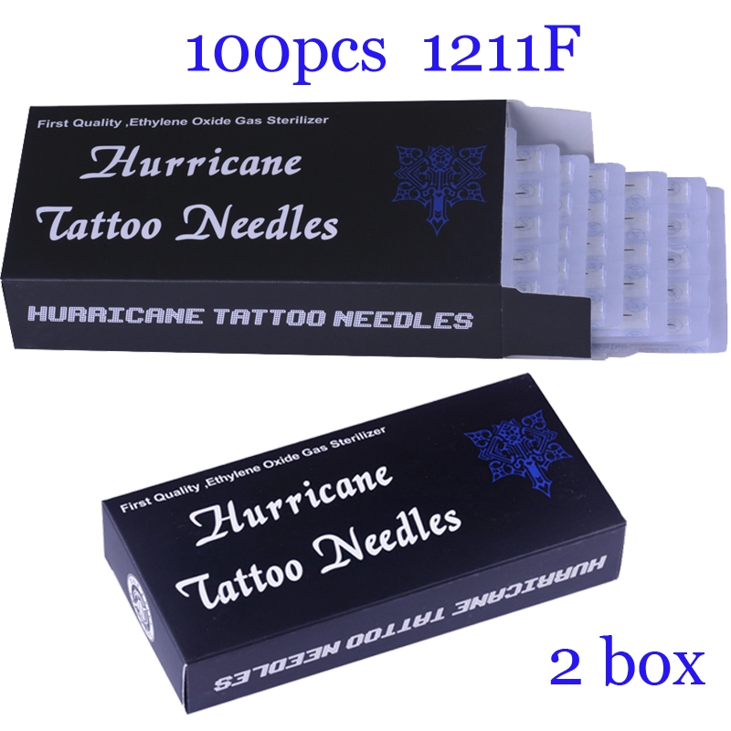 100Pcs Flat Super Quality Hurricane Tattoo Needles 1211F with 2BOX