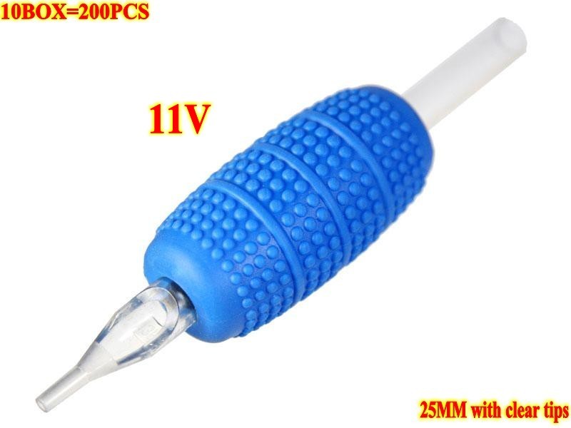 200pcs 11V  25mm Spotted Leopards Disposable ABS Grip with clear tip