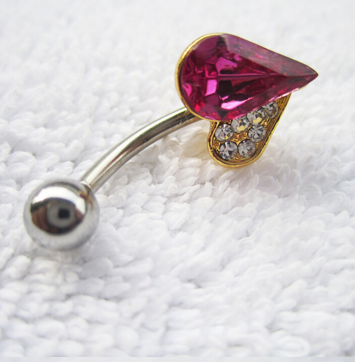 Piercing Jewelry Steel Navel Ring Belly Button Bar Star New