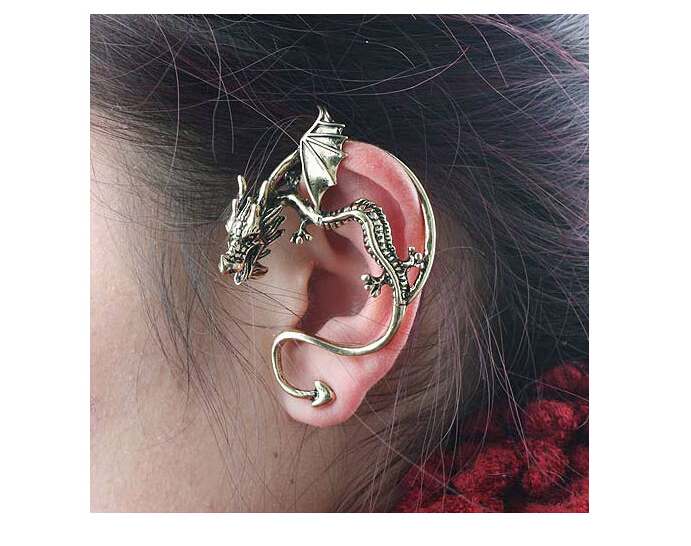 Ear hole unilateral Kiss of the dragon ear clip ears Stud Ear