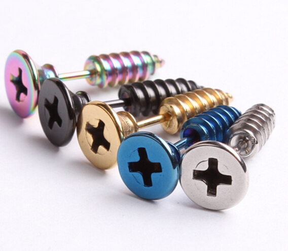 1 pcs Fashion stud earrings G - Dragon gd cool screw stud earrings Ear stud Earrings Jewelry