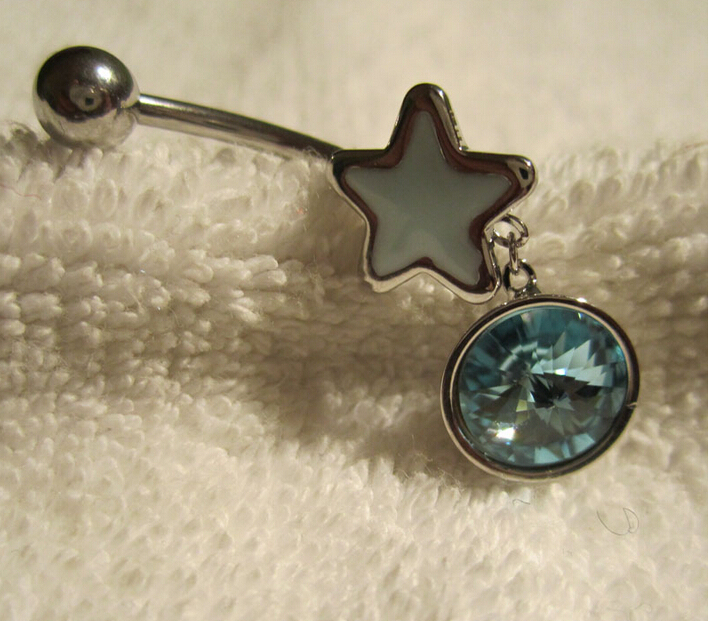 Navel Rings Clear Body Surgical Piercing Jewelry Steel Navel Ring Belly Button