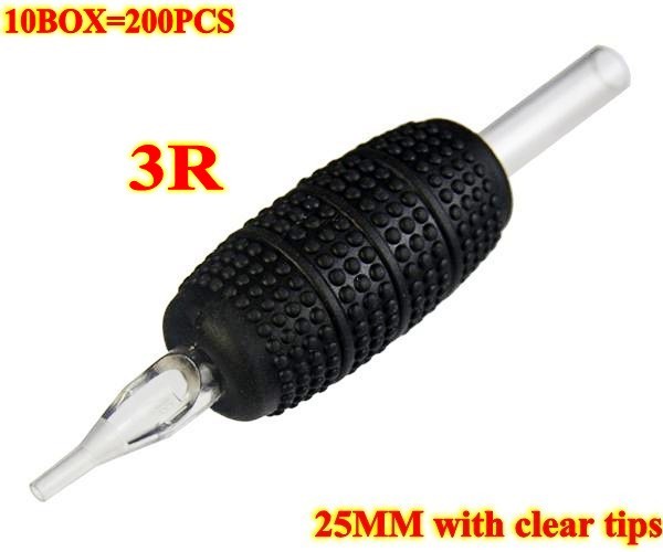 200pcs 25mm 3R Spotted Leopards Disposable ABS Grip with clear tip