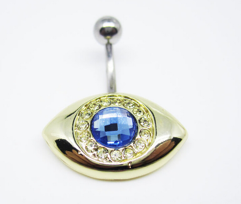 eye Navel Rings Clear Body Surgical Piercing Jewelry Steel Navel Ring Belly Button Bar Star New