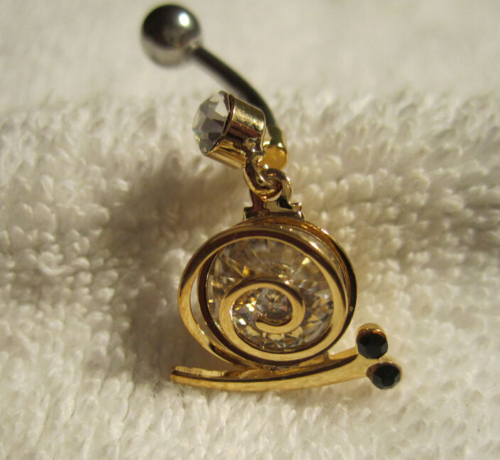 snail Navel Rings Clear Body Surgical Piercing Jewelry
