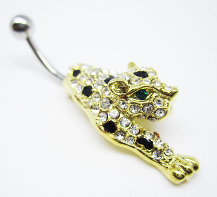 tiger Navel Rings Clear Body Surgical Piercing Jewelry Steel Navel Ring Belly Button Bar Star New