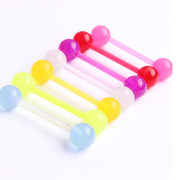 5 PCS Yakeli not allergic non-toxic UV tongue nailed the tongue sequins beads candy colors