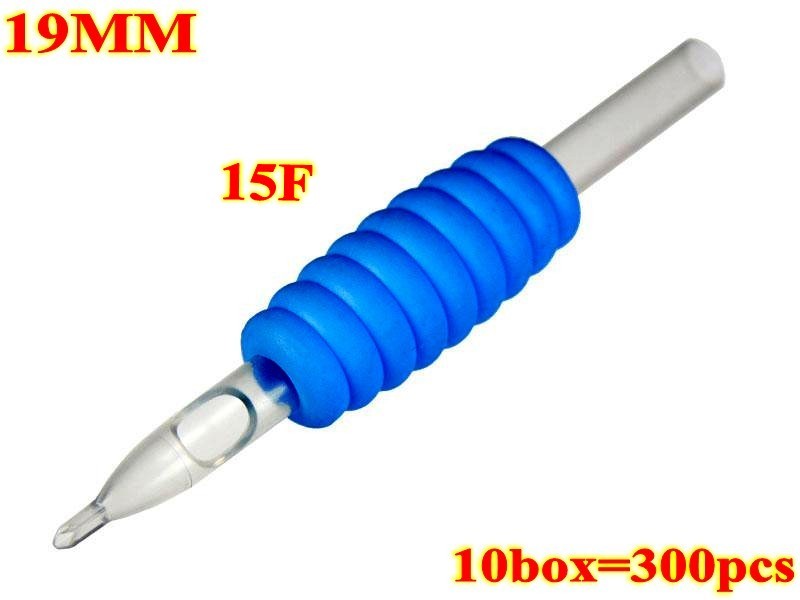 300pcs 15F 19MM Blue  disposable grips with clear tips