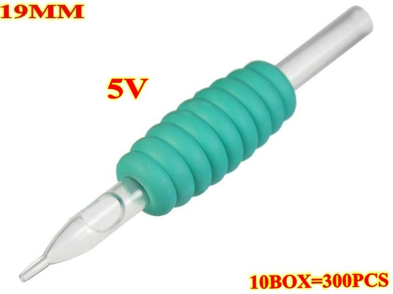 300pcs 5V 19MM Green disposable grips with clear tips