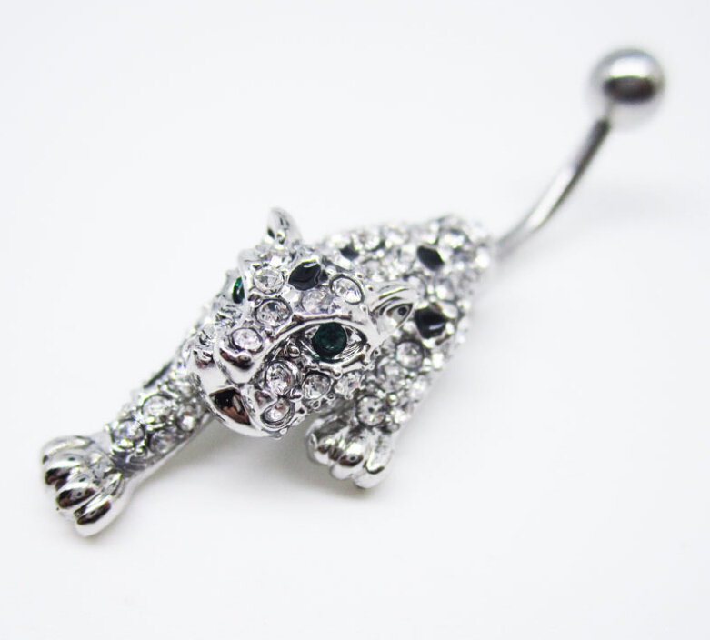 tiger Navel Rings Clear Body Surgical Piercing Jewelry Steel Navel Ring Belly Button Bar Star New