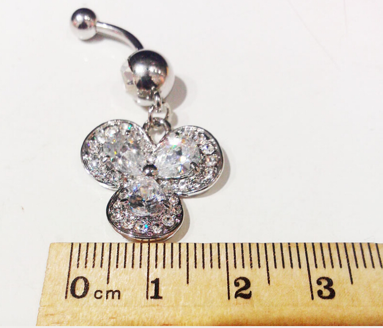 cool clover Navel Rings Clear Body Surgical Piercing Jewelry