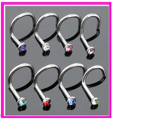 2pcs nose Hot Stainless Steel Nose Open Hoop Ring Earring