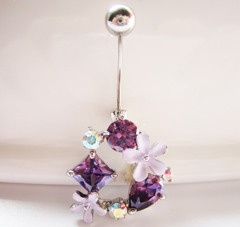 Wreath Navel Rings Clear Body Surgical Piercing Jewelry