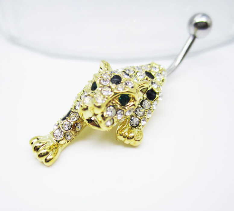 tiger Navel Rings Clear Body Surgical Piercing Jewelry Steel Navel Ring Belly Button Bar Star New