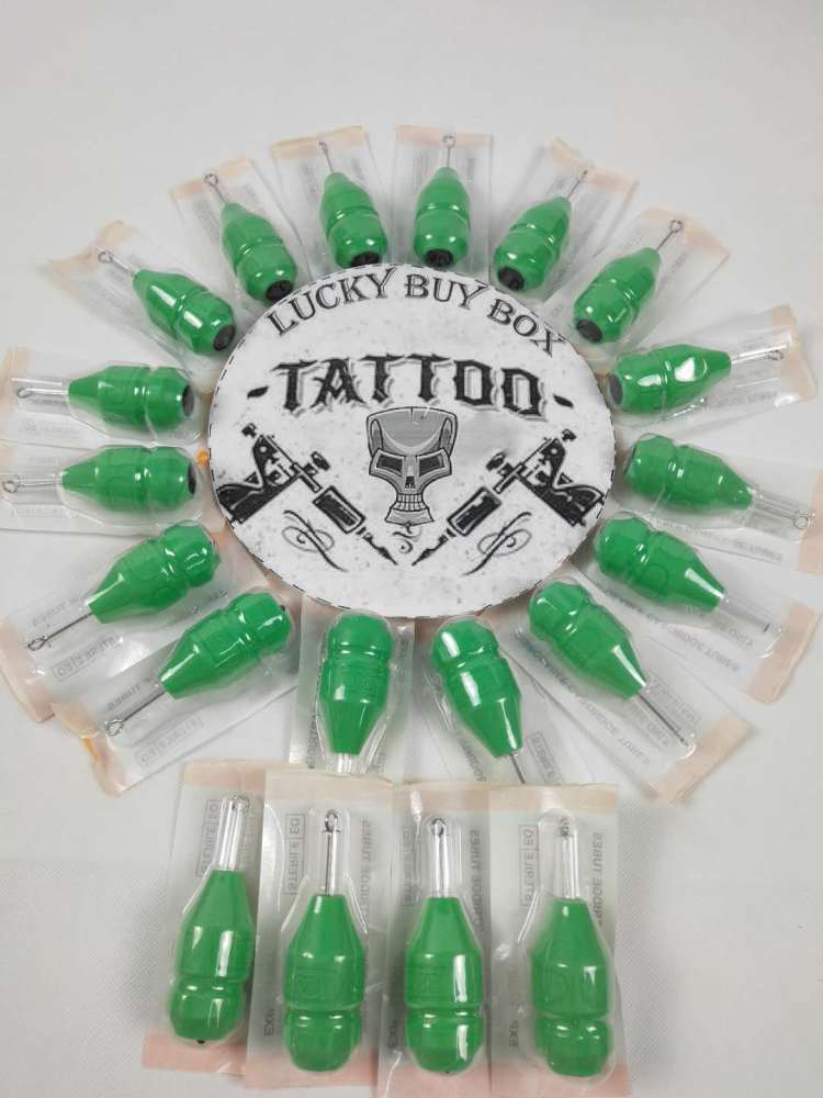 200PCS Disposable Rings Cartridge Grip 1 inch / 25mm - Green
