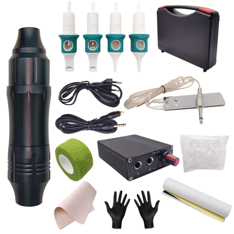 New Professional Quality Full Package Rotary Tattoo Pen Machine Kit BTZ-005