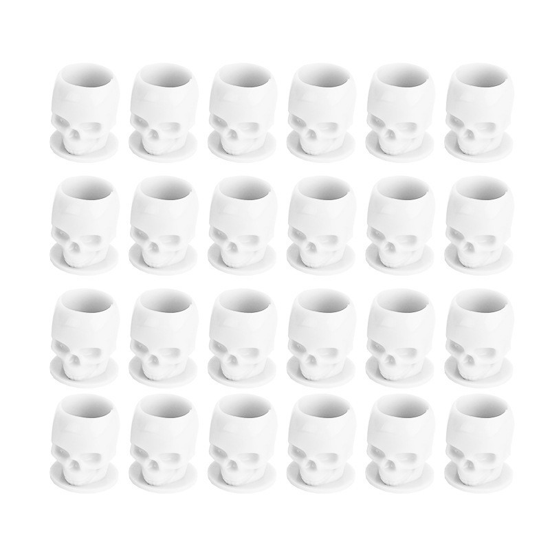 Dispbleosal 200PCS Tattoo Skull Ink Cup Pigment Holder For Permanent Makeup Tattoo
