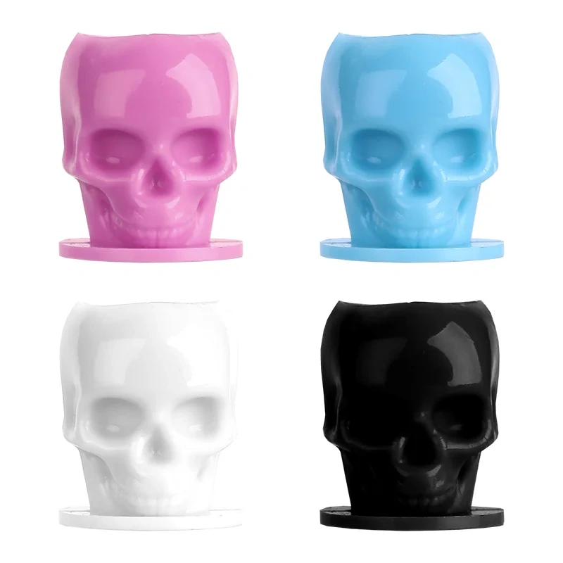 Dispbleosal 200PCS Tattoo Skull Ink Cup Pigment Holder For Permanent Makeup Tattoo
