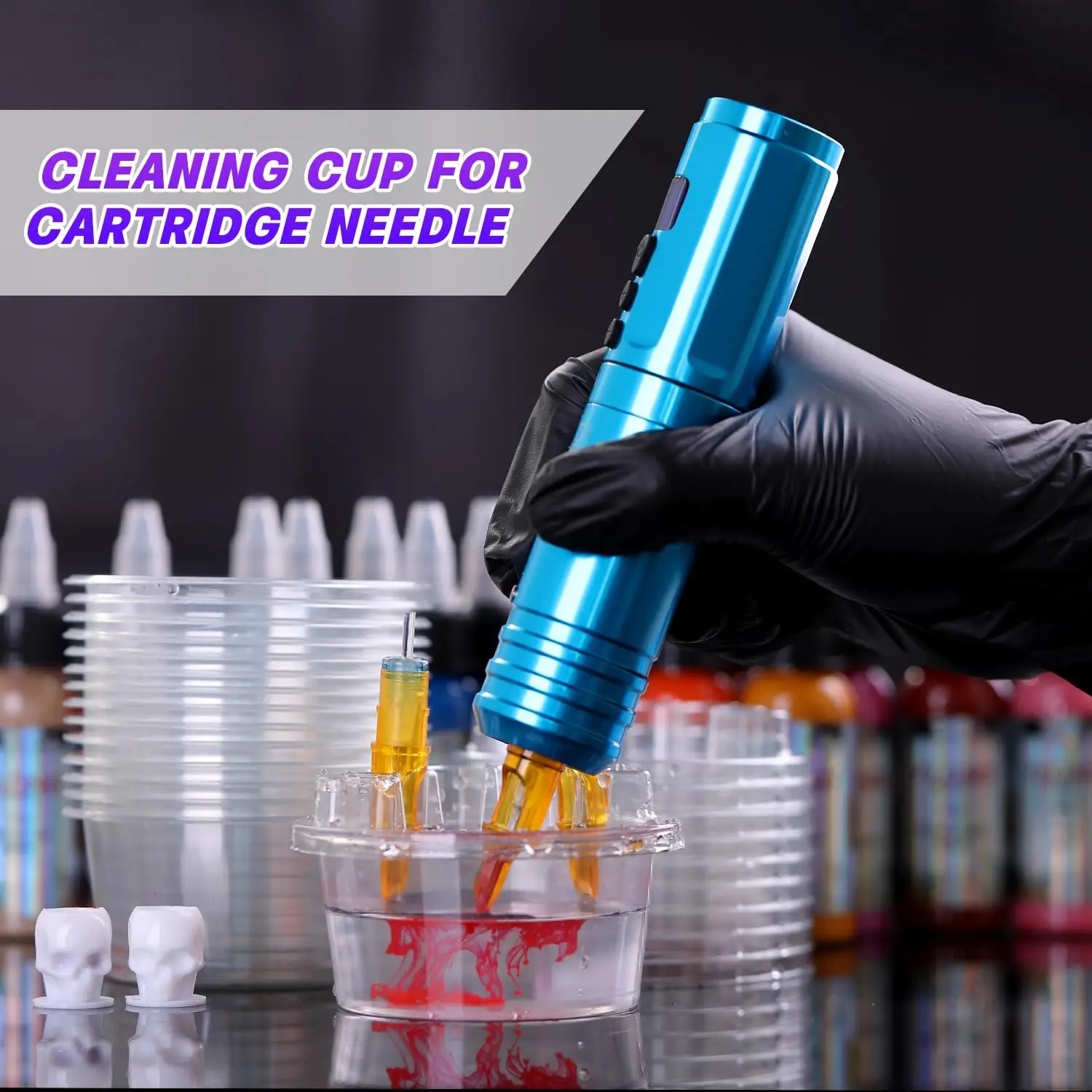 20pcs/box Tattoo Cartridge Needles Cup Holder Plastic Tray