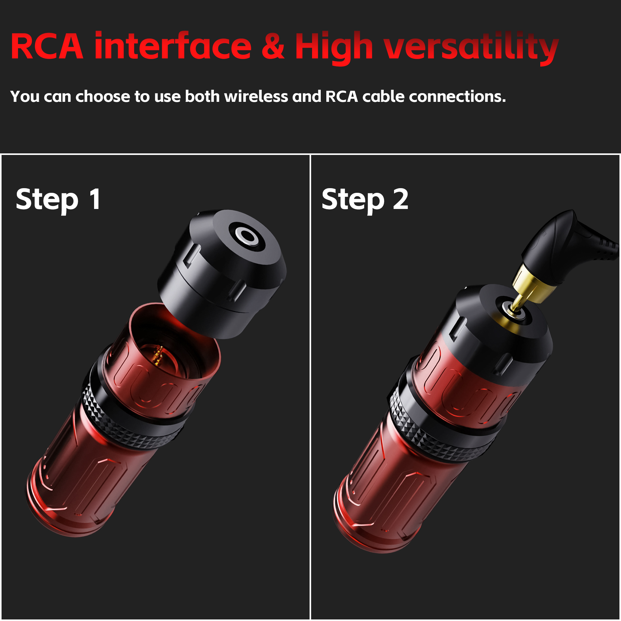 MO Armor Wireless Tattoo Pen Machine Professional Stroke Adjustable Tattoo Machine Set Wireless Power Supplies RCA Interface Rotary Tattoo Pen Kit Makeup Tattoo Equipment