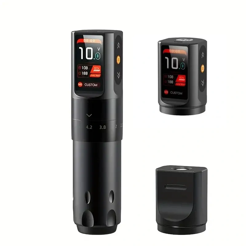Color Screen Adjustable Stroke Wireless Tattoo Pen Tattoo Machine Set Wireless Power Supplies Tattoo Pen Kit Makeup Tattoo Equipment