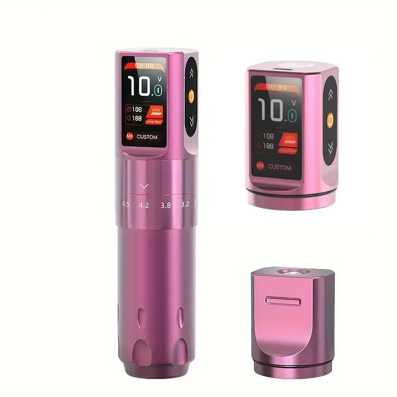 Color Screen Adjustable Stroke Wireless Tattoo Pen Tattoo Machine Set Wireless Power Supplies Tattoo Pen Kit Makeup Tattoo Equipment