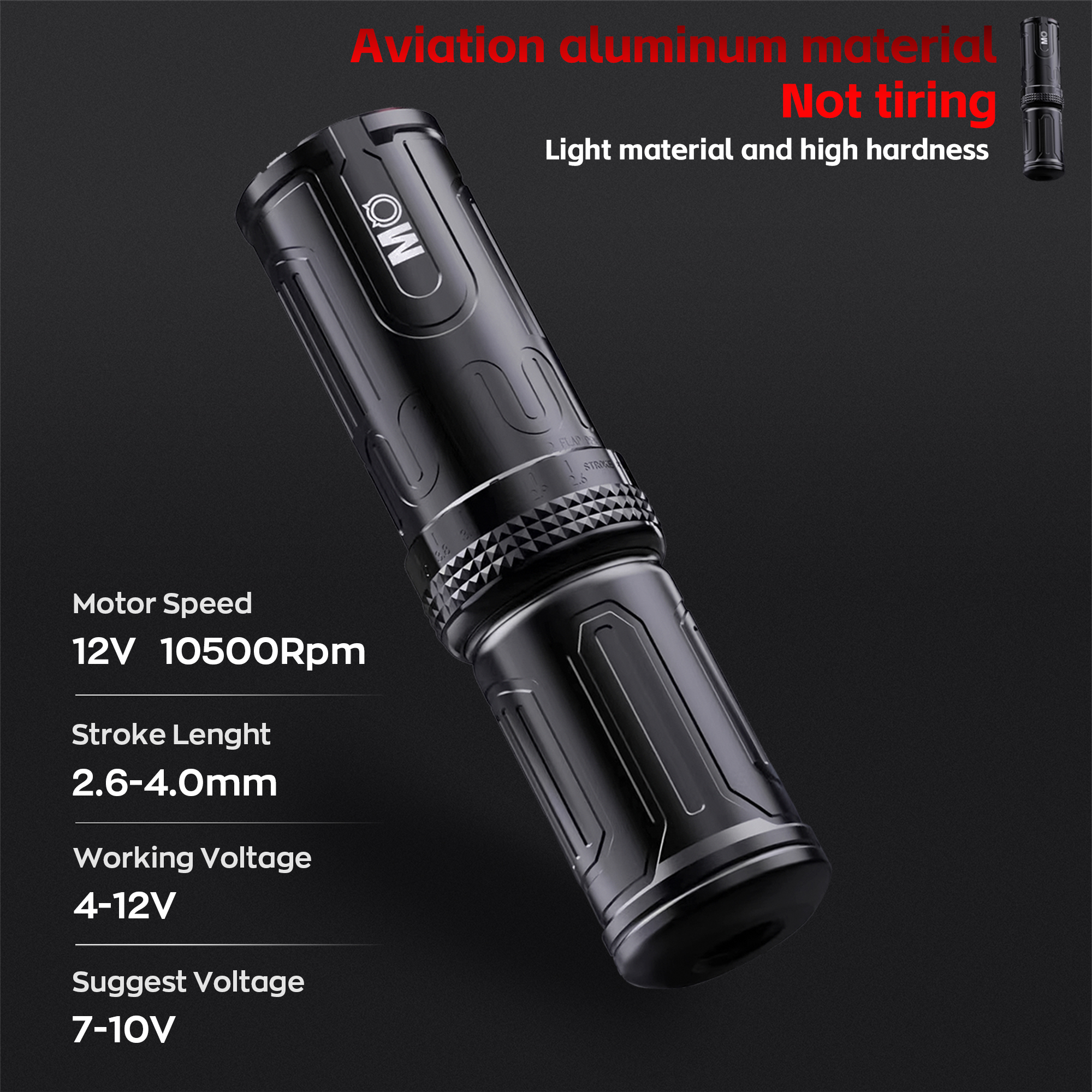 MO Armor Wireless Tattoo Pen Machine Professional Stroke Adjustable Tattoo Machine Set Wireless Power Supplies RCA Interface Rotary Tattoo Pen Kit Makeup Tattoo Equipment