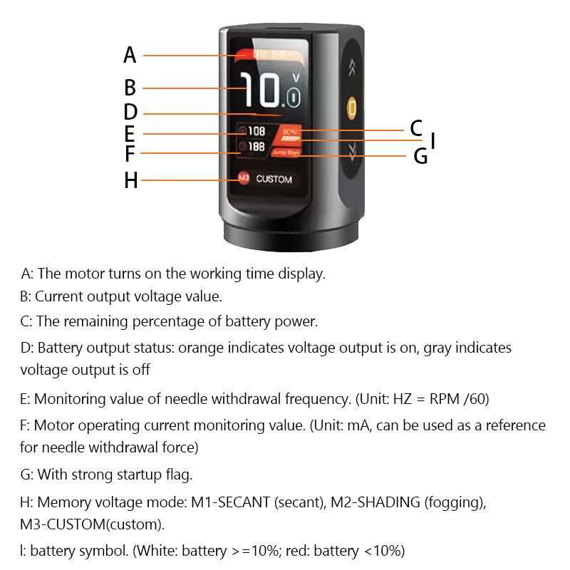Color Screen Adjustable Stroke Wireless Tattoo Pen Tattoo Machine Set Wireless Power Supplies Tattoo Pen Kit Makeup Tattoo Equipment