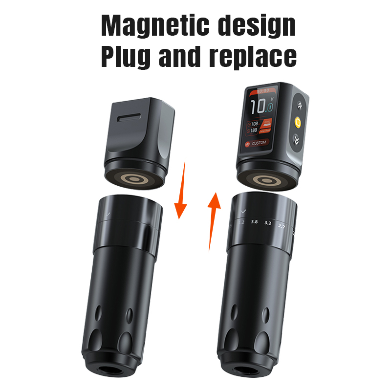 Color Screen Adjustable Stroke Wireless Tattoo Pen Tattoo Machine Set Wireless Power Supplies Tattoo Pen Kit Makeup Tattoo Equipment