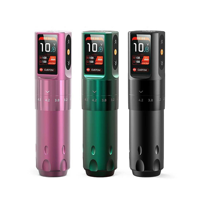 Color Screen Adjustable Stroke Wireless Tattoo Pen Tattoo Machine Set Wireless Power Supplies Tattoo Pen Kit Makeup Tattoo Equipment