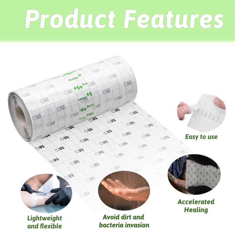 MO Tattoo Repairing Film 15cm*5m/15cm*10m Transparent Waterproof Dressing Tattoo Wound Protective Plaster Sticker Protective Bandage PU Film Anti-allergic Fixation Tape