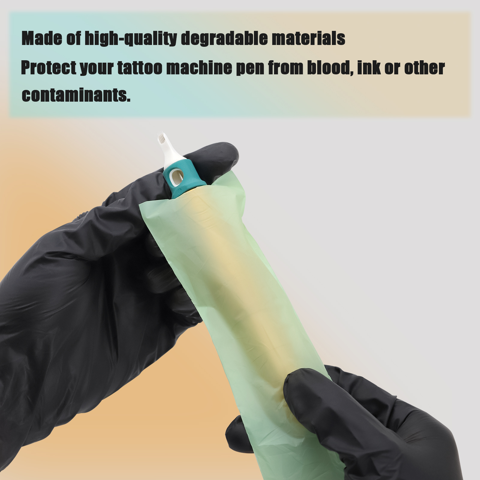 200pcs/box MO Biodegradable Tattoo Pen Machine Sleeves Eco-friendly Degradable Pen Machine Cover Sheet Tattoo machine Sleeves Skintific Skincare Tattoo Accessories