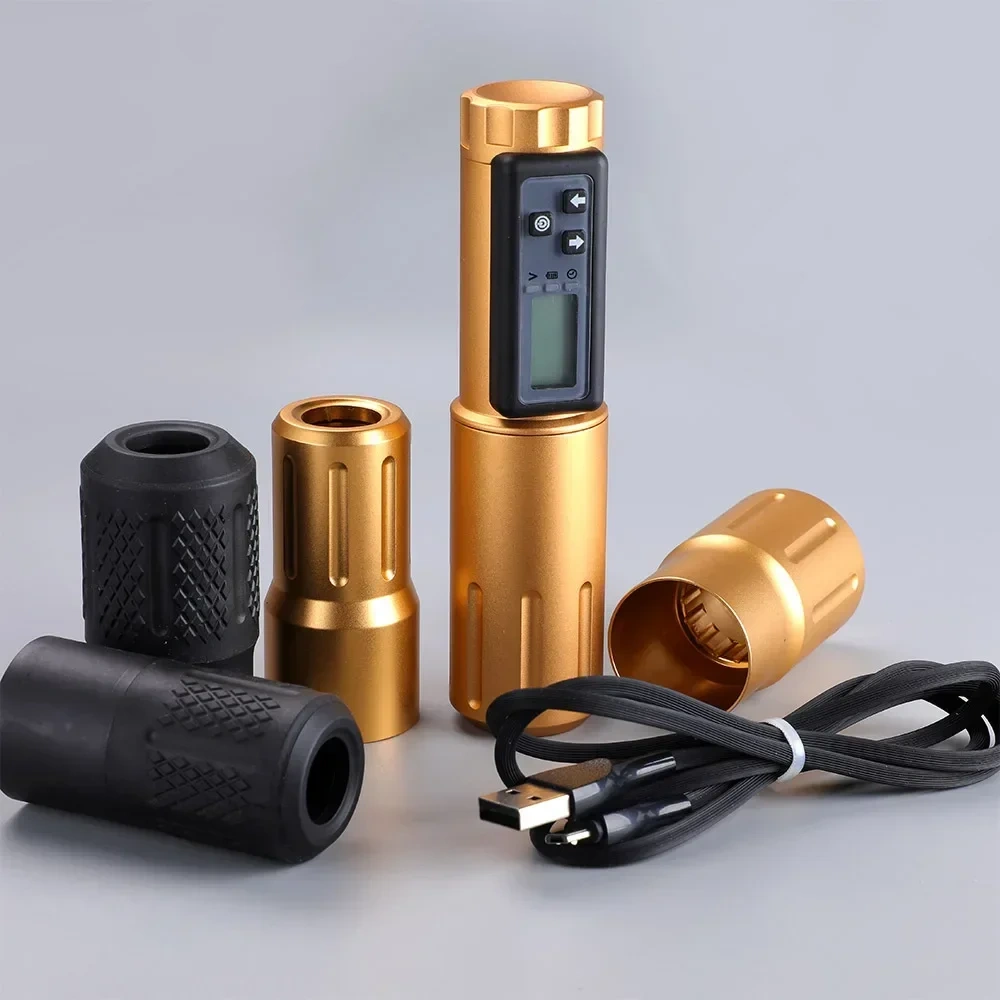 LCD Digital Tattoo Pen Machine 2000mAh Wireless Battery 5 Grips High Capacity Battery 7 Colors Available Body Art Tattoo Machine Made for Tattoo Artists