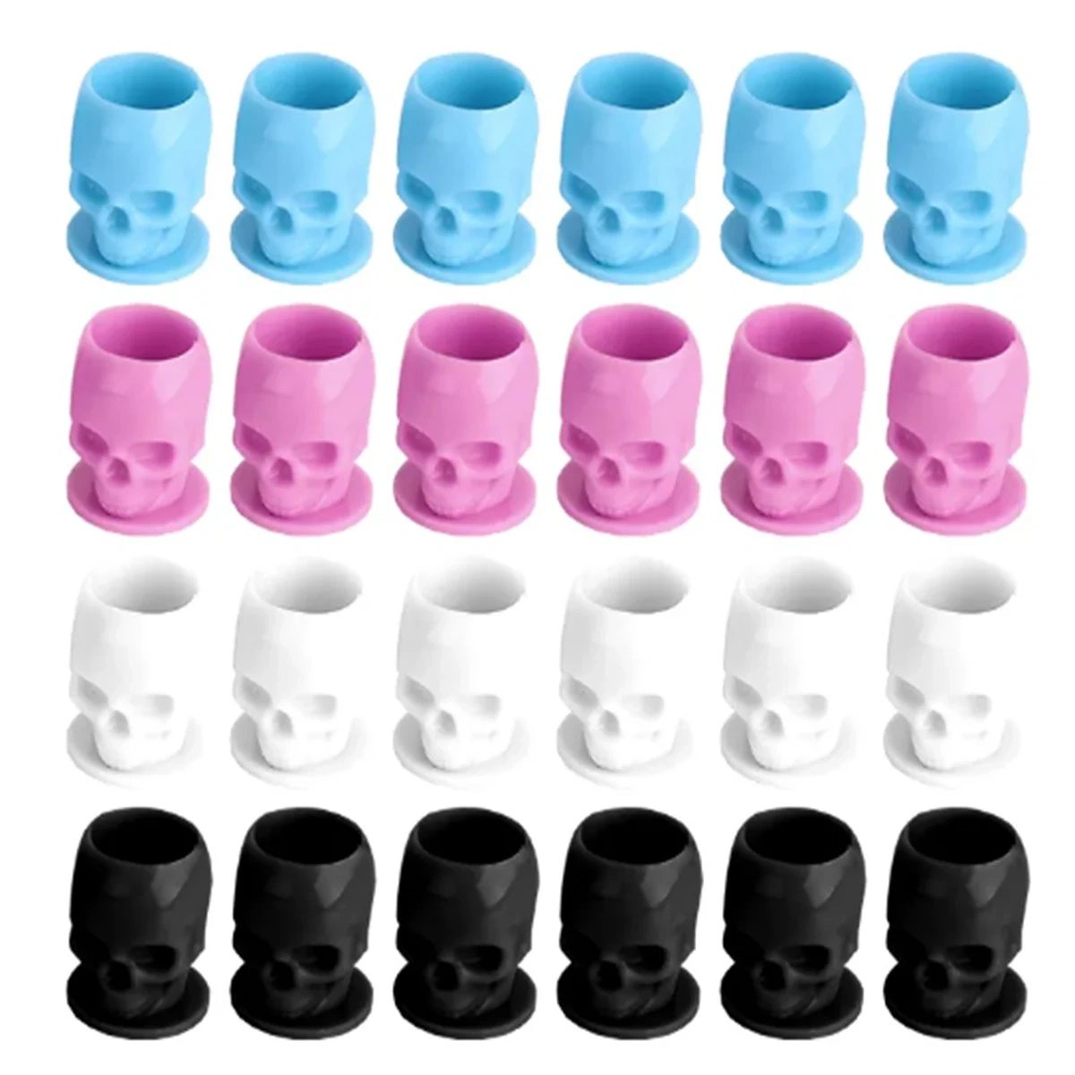 Disposable 200PCS Tattoo Skull Ink Cup Pigment Holder For Permanent Makeup Tattoo
